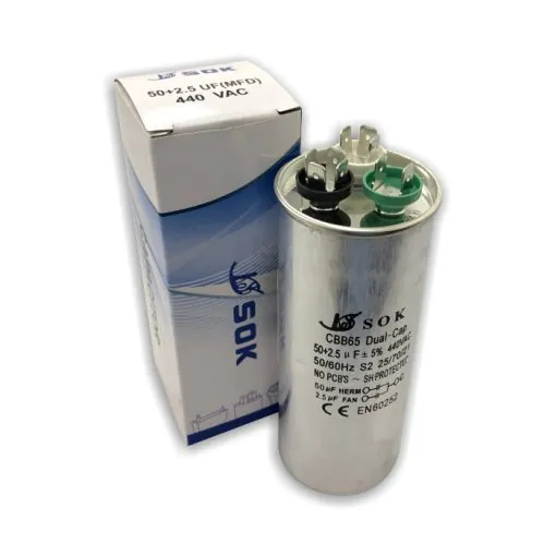 Capacitor Duplo Similar 50+2,5 Mfd 380v C/Terminal 50 X 100