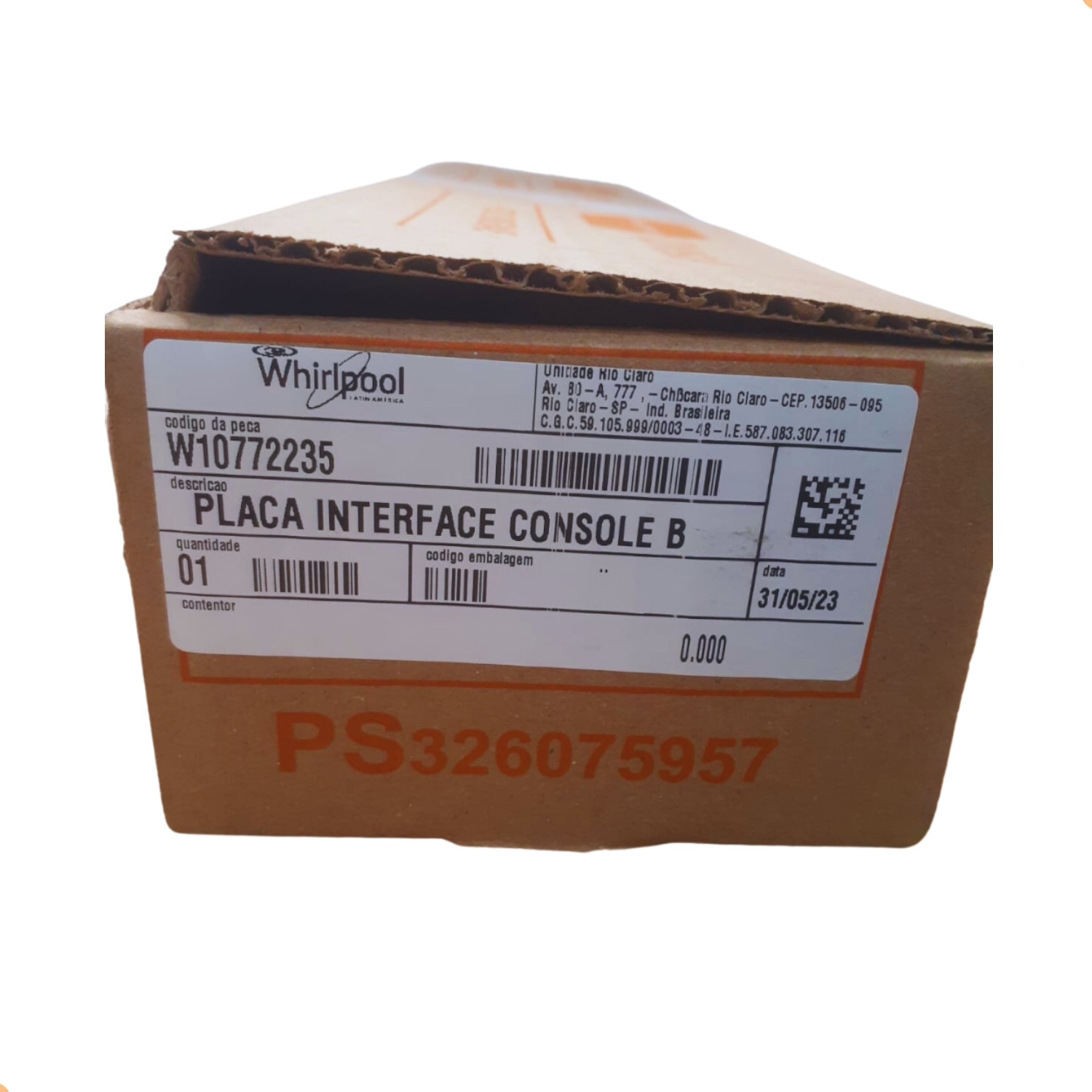 Placa Interface Console Lavadora Brastemp W10772235 Original