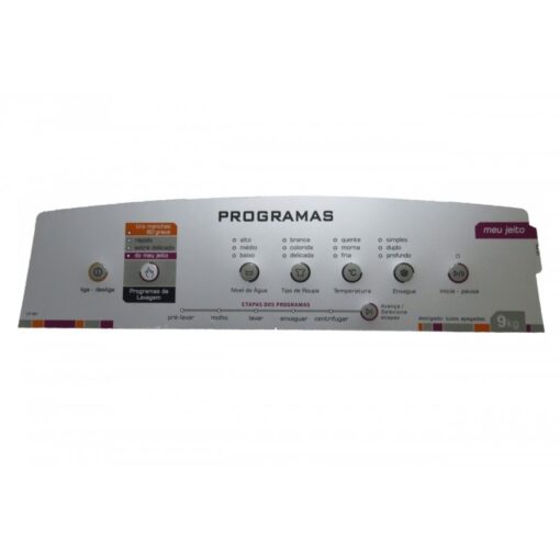 Adesivo Painel Decorativo Compatível Lavadora Brastemp Bwt09b P0963