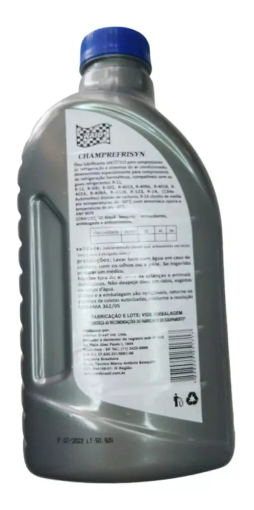 Oleo Champ Refrisyn 32 De Refrigeração 1 Litro R134a