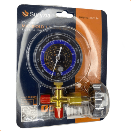 Manifold 1 Via de Baixa R22/R134/R404/R410 linha premium