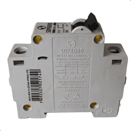 Disjuntor Mini C Soprano Unipolar 10a,20a, 25a 3ka Shb-gll