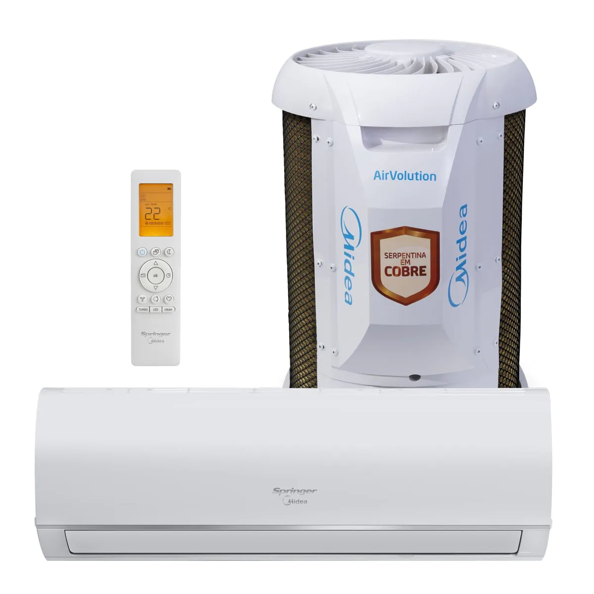 Ar Condicionado Split Hi Wall Inverter R-32 AI Ecomaster Midea 9000 BTUs 220V