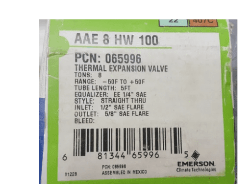 Valvula De Expansao Tixa 8tr Rosca Emerson R22 Aae 8 Hw 100
