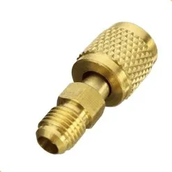 Adaptador Mangueira R410A Rosca Sae 5/16 Femea X 1/4 Macho
