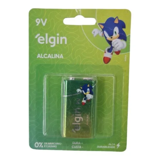 Bateria 9v Alcalina Elgin 9 Volts 1 Cartela