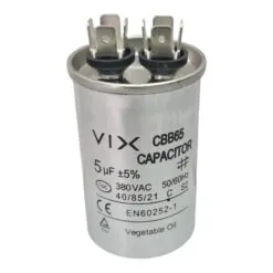 Capacitor Simples 5 Mfd 380V com Terminal Corpo Aluminio VIX
