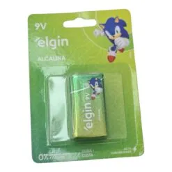 Bateria 9v Alcalina Elgin 9 Volts 1 Cartela