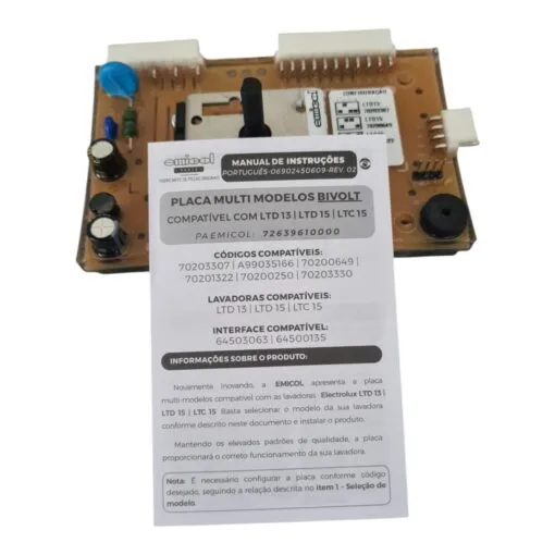 Placa Multi Modelo Bivolt para lavadora Electrolux 72639610