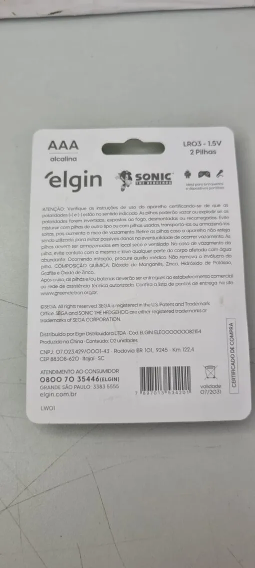 Pilha alcalina palito AAA com 2 unidades - Elgin