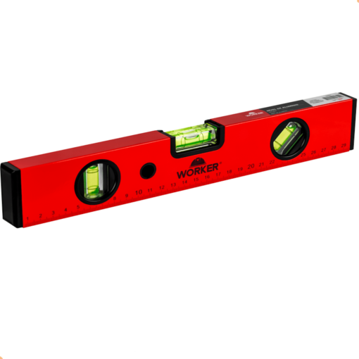 Medidor de Nivel Aluminio 12" 300MM 3 Bolhas Worker 104582