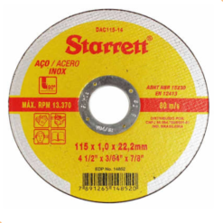 Disco Corte Fino 4.1/2" X1 22;22MM STtarret