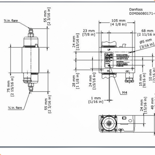 O Pressostato Diferencial de Óleo Danfoss MP55 060B017191