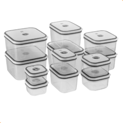 Potes Herméticos de Plástico Cinza com 12 Unidades A23122901