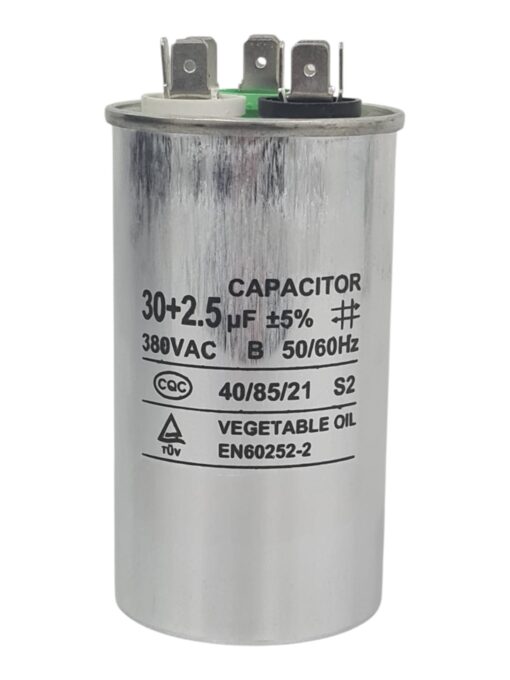 Capacitor Duplo Similar 30+2,5 MFD 440V C/ Term - 30+2,5 MFD 440 v