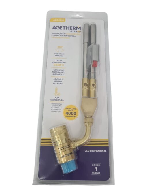 Bico Macarico 2 Vias Ultra-Pro Portatil Automatico Para Gas Mapp/Propano
