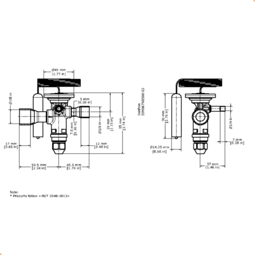 Válvula de Expansão Termostática TGE 067N2006 R22/R407C Danfoss | Válvulas